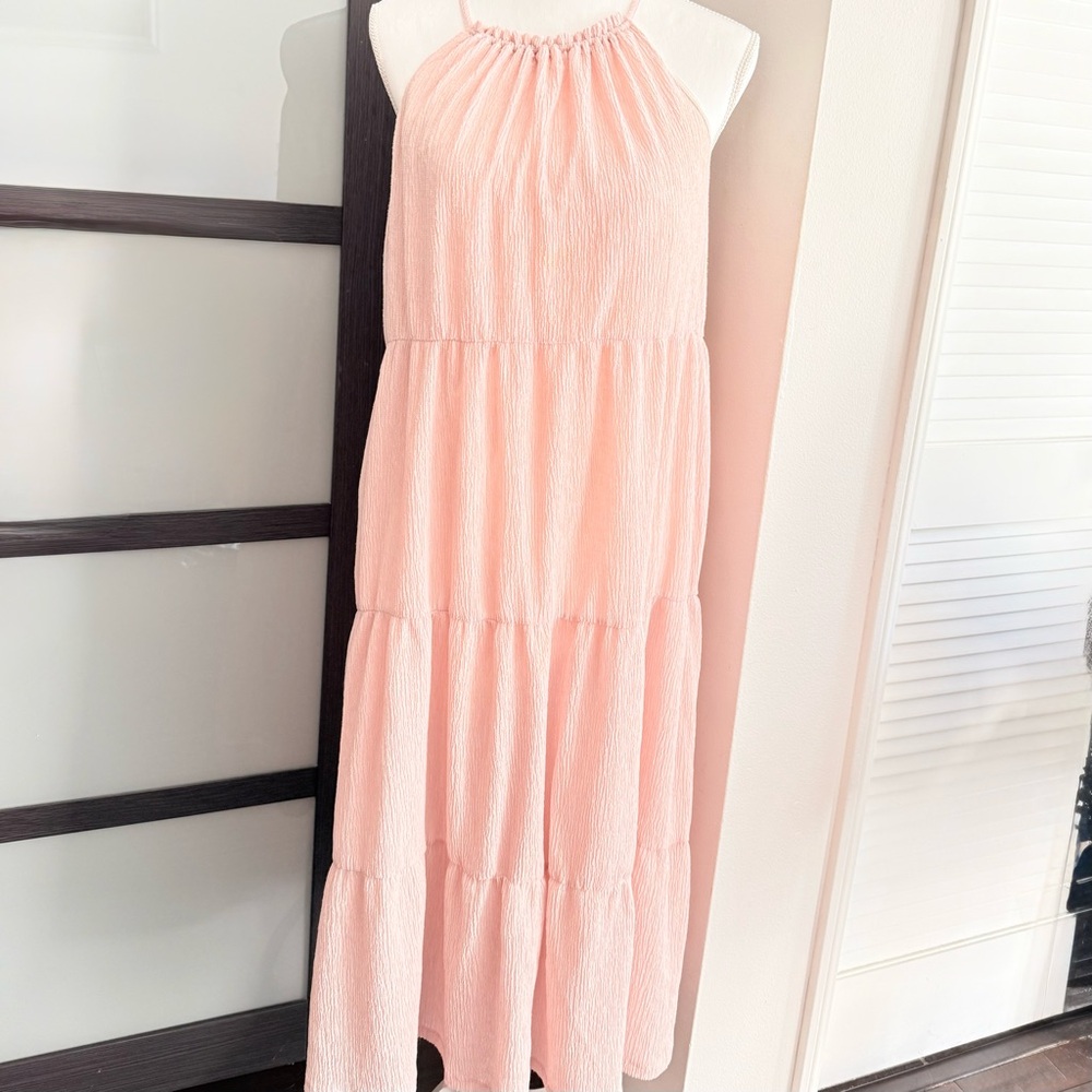 Express Pink~Peach Colored halterd neckline dress